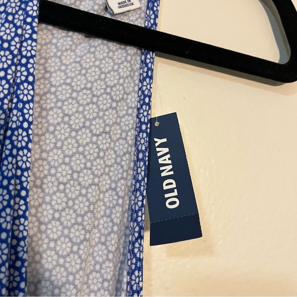 NWT Old Navy Blue and White Floral Patterned Maxi Dress Size Large Costal Beach - Picture 5 of 7